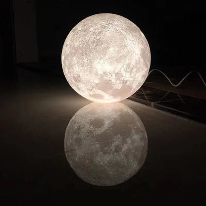 3D-Printed Moon Pendant Light in White Polymer - Decorbites