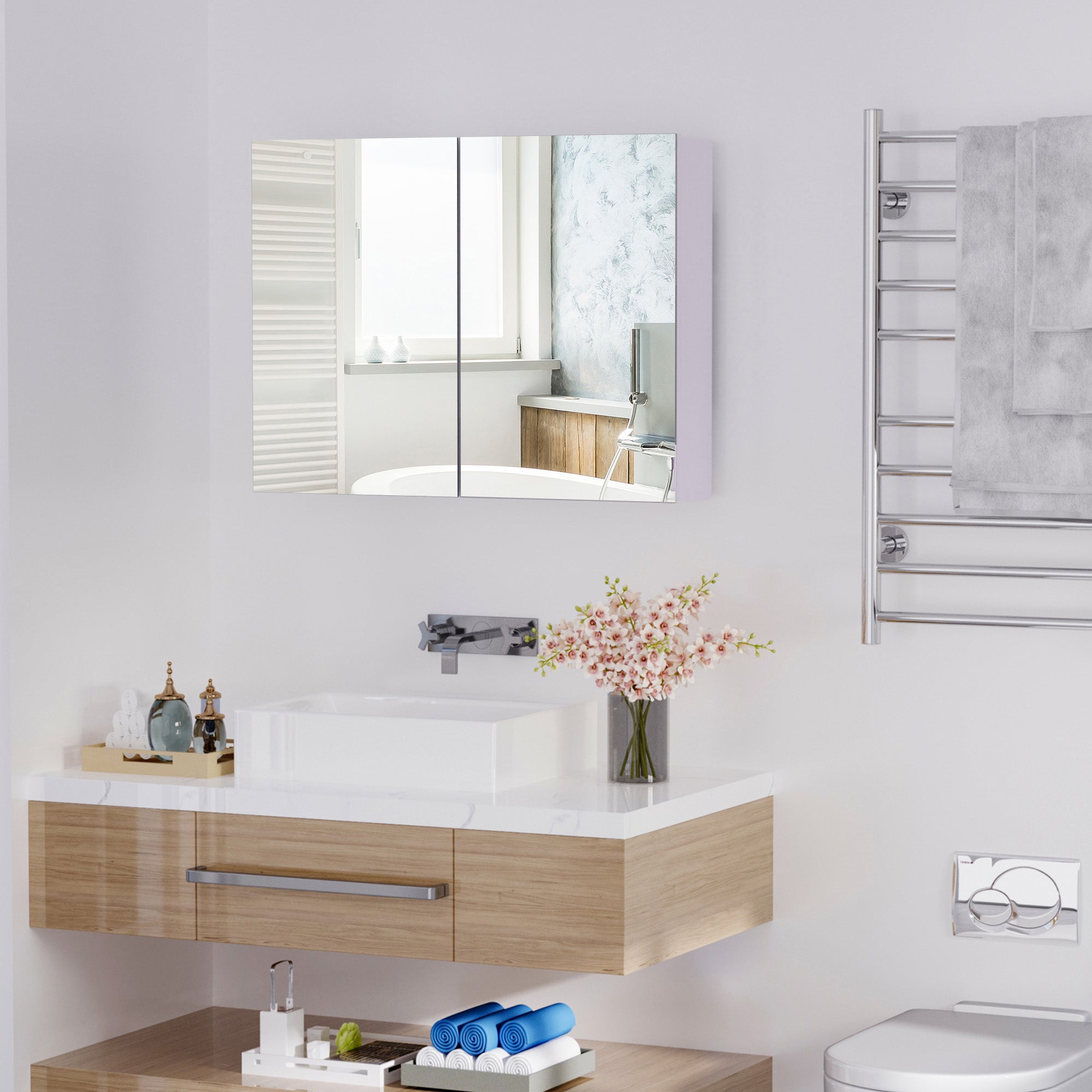 White Wall Bathroom Mirror