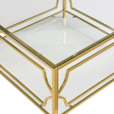 Gold Geometric Glass Table