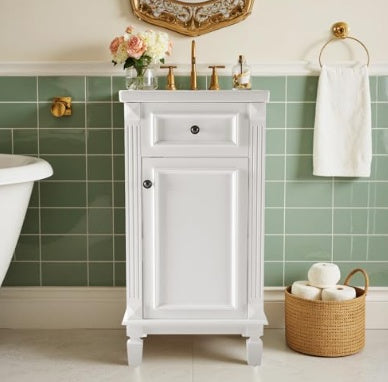 Wood Bathroom Dressing Table Sink Storage Cabinet