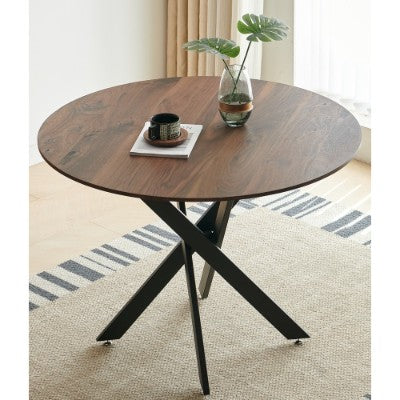 Wood Dining Table Round Pedestal For 4-6 People