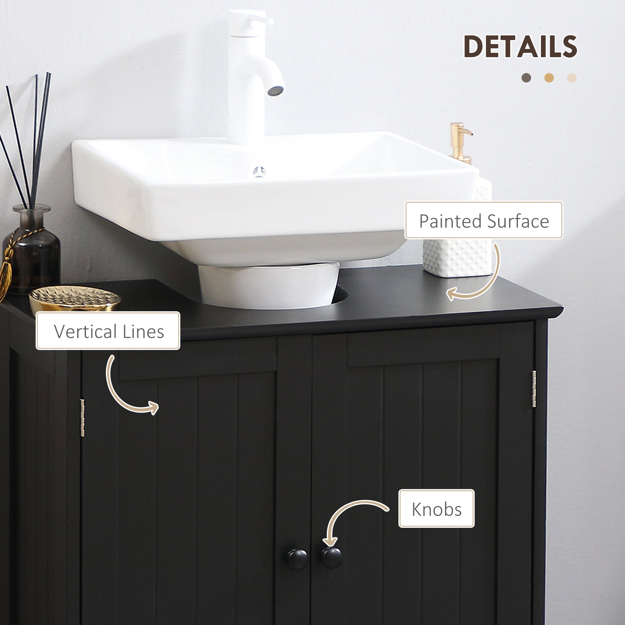 Black Pedestal Sink Cabinet