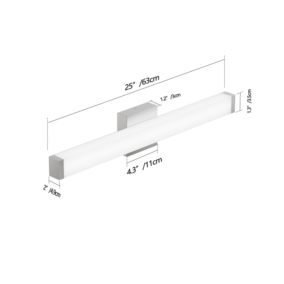 Nickel 25-Inch Cool White LED Vanity Light