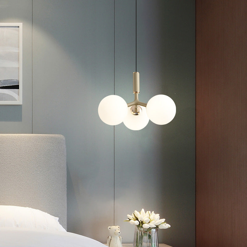 Nordic Cream Style Living Room Sofa Edge Bedside Chandelier