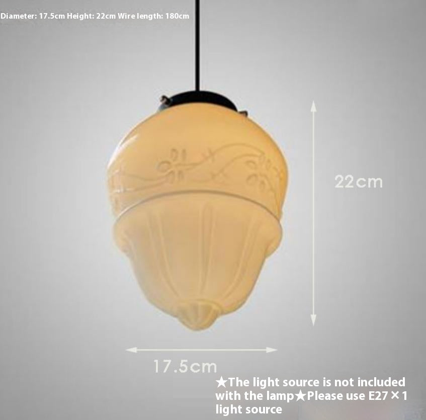 Simple Personality Retro Industrial Style Living Room Dining Room Single Head Cream Chandelier