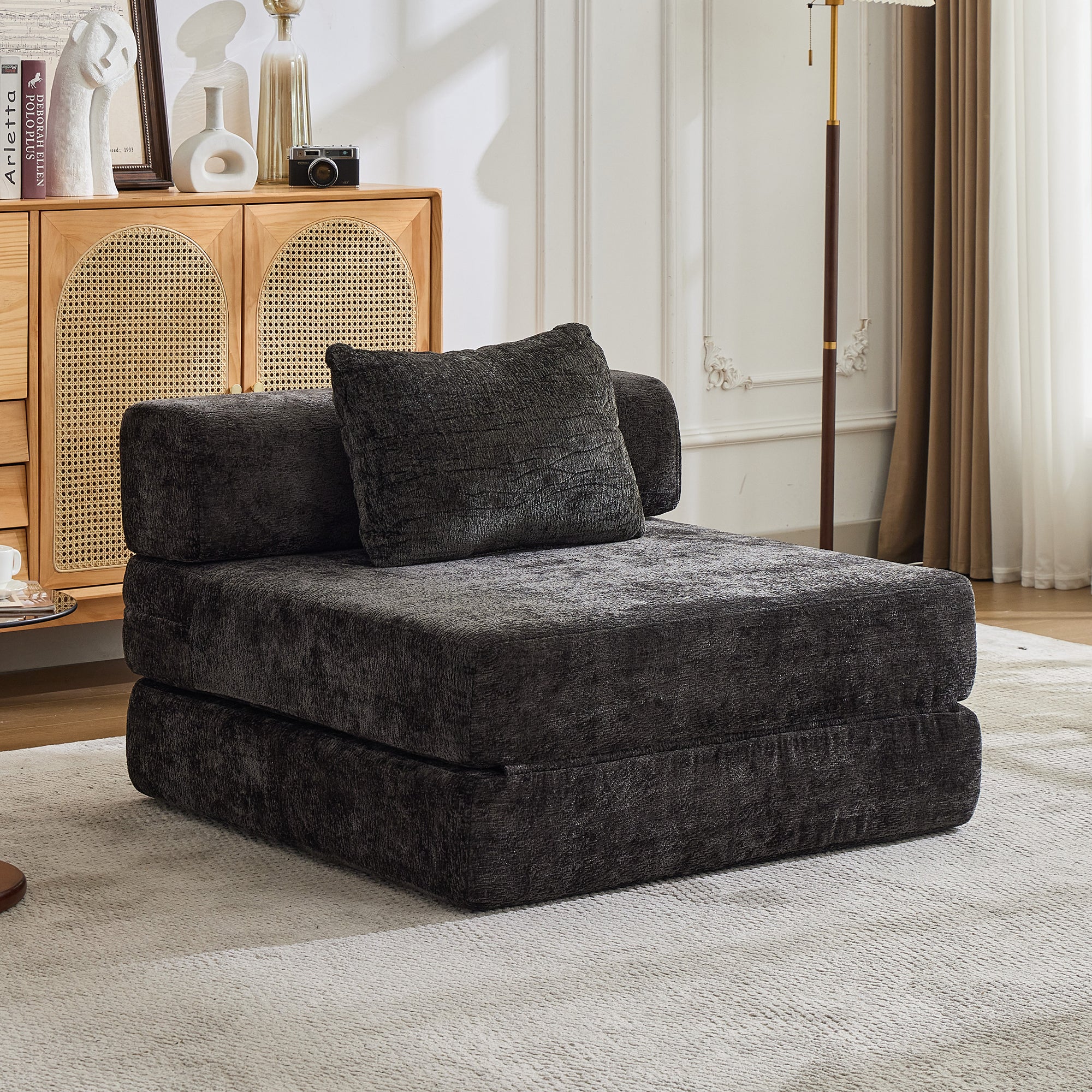 Black Chenille Sofa