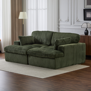Green Corduroy Chaise Lounge Expansive Seating