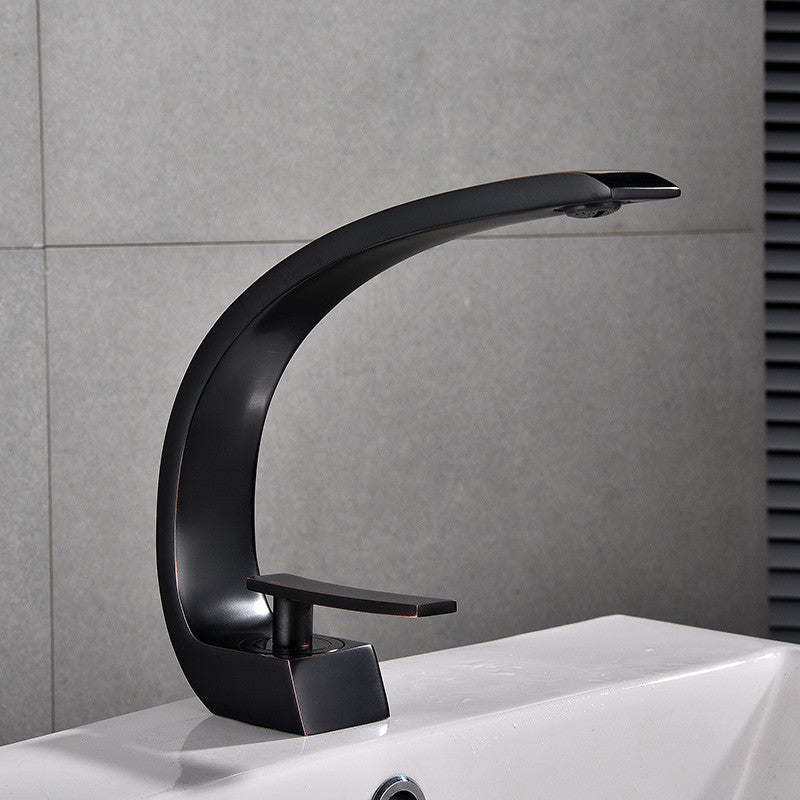 Single hole mixing faucet for washbasin