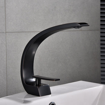 Single hole mixing faucet for washbasin