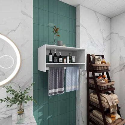 16"H Livelylodge Wooden Modular Closet Strorage :Closet Organizer Modern Open Wardrobe Closet System With Hanging Rod And Shelves For Bathroom White Finish For All Ages