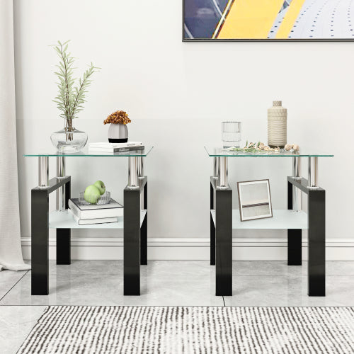 Transparent Glass Square Tables