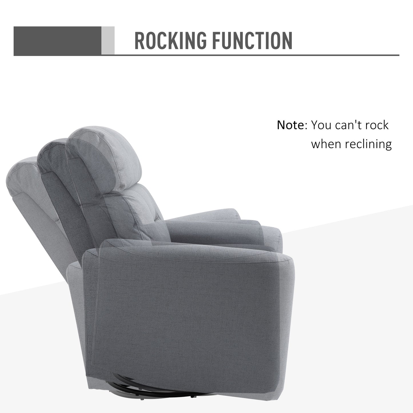 Manual Recliner Swivel Rocker Chair Theater Chair Single Sofa with for Living Room Bedroom