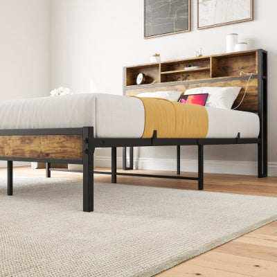 Black Metal Platform Bed