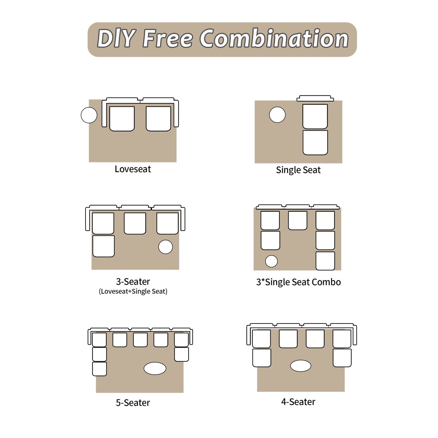 Modern Memory Foam Compressed Sofa,Large Sectional Couches For Living Room,Pet-Friendly Cloud Modular Sectional Sofa,Corduroy Fabric,Extra Deep Loveseat,No Assembly Required, BEIGE