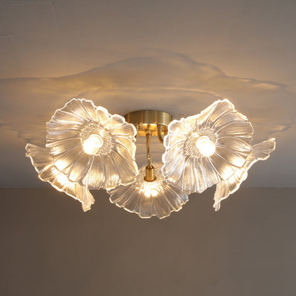 Modern Simple Home Glass Lotus Leaf Chandelier