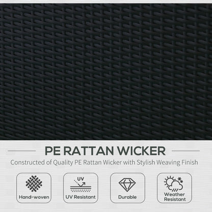 7 Piece Set Rattan Sofa Luxury Modular Conversation Outdoor Furniture - Deep Blue