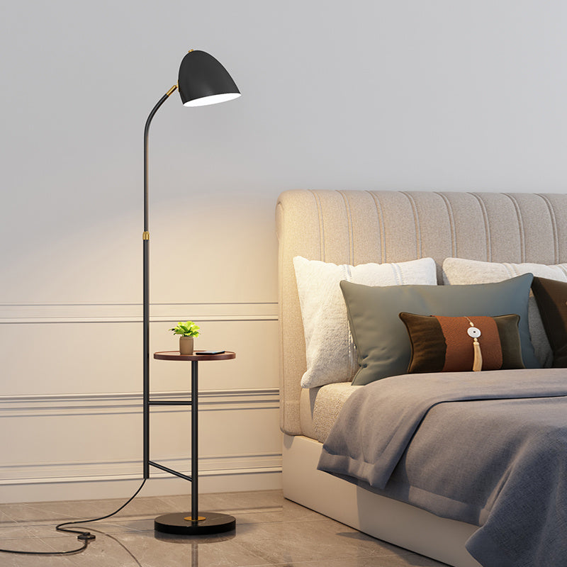 Black Marble Floor Lamp With Wireless Charging