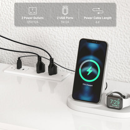 TV Stand Center for 55" with LED Lights and Power Outlets TV Television Cabinet with Adjustable Shelves High Gloss