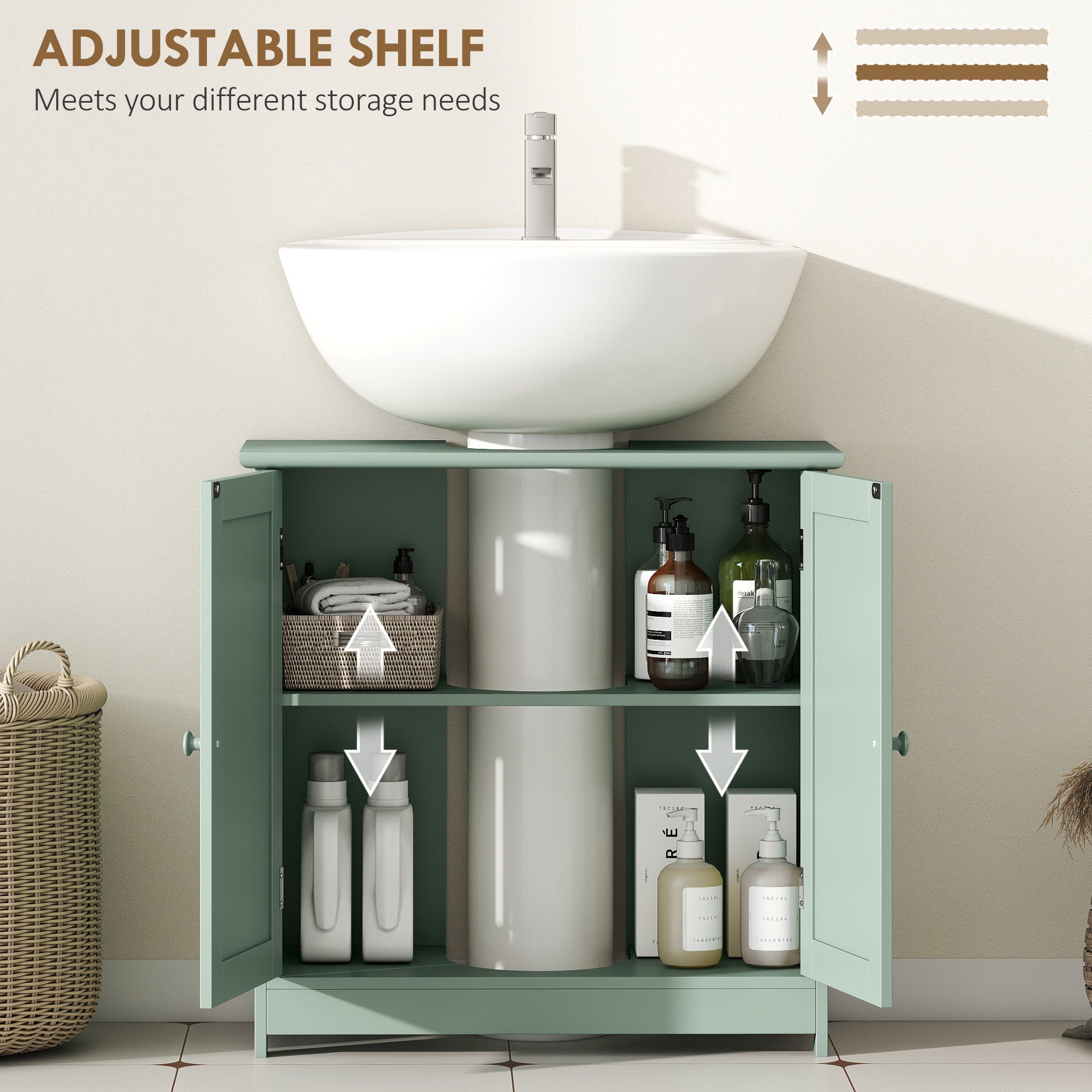 Green Vanity Storage Cabinet
