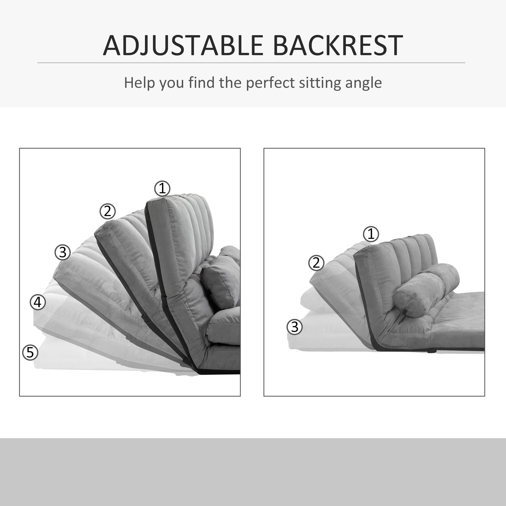 Gray Convertible Sofa Chair