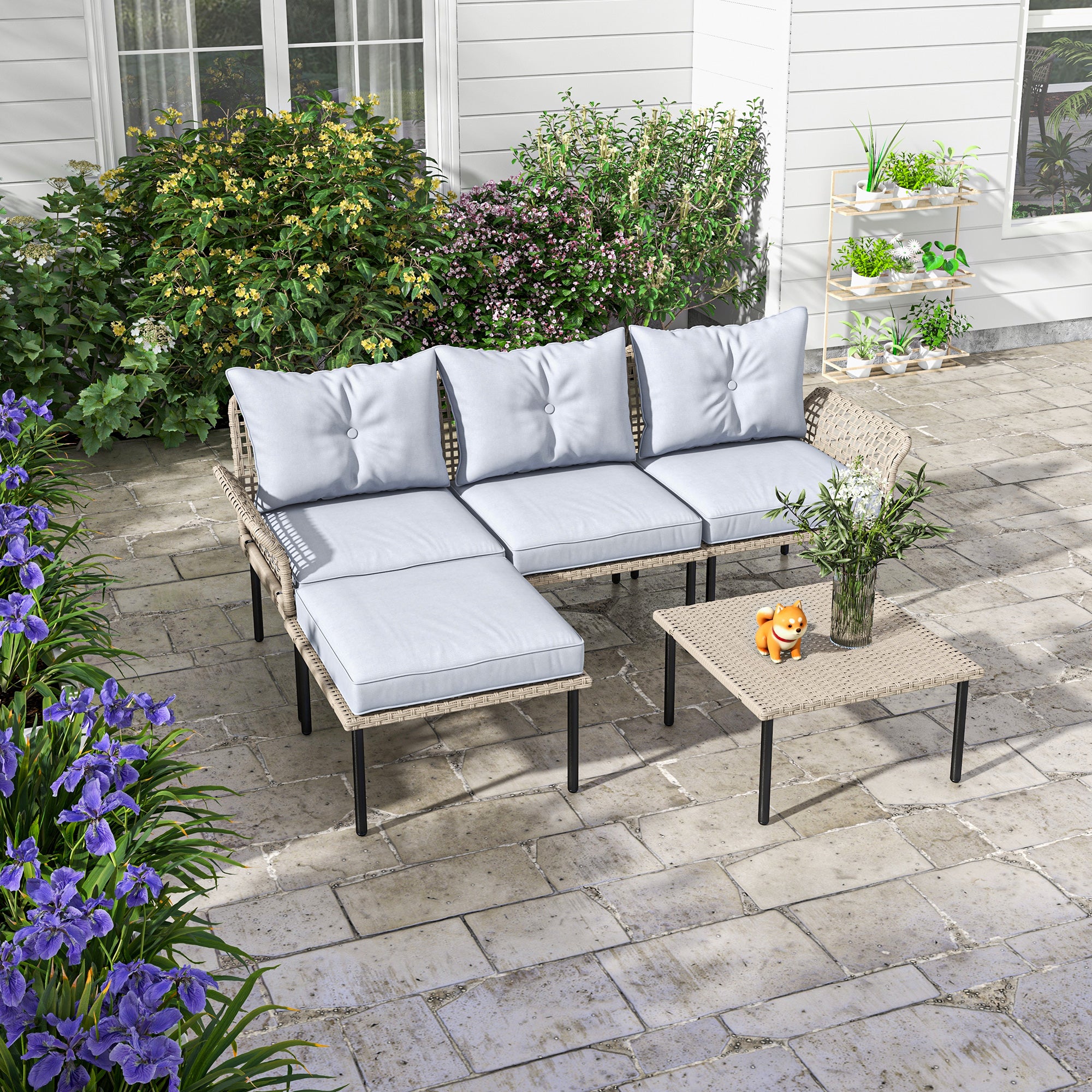 White Sleek Patio Sofa
