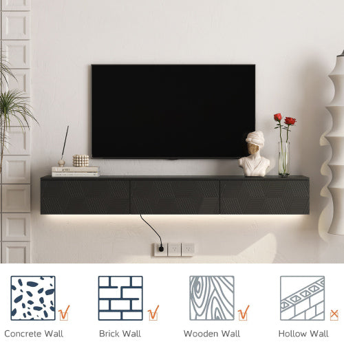 Black Gloss LED TV Stand