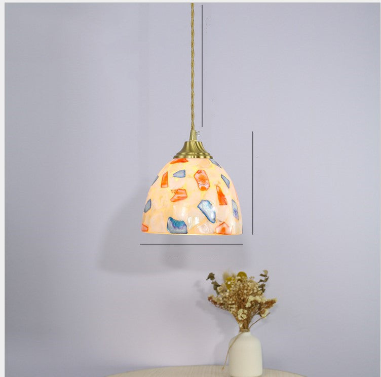 Retro Colorful Shell Glass Chandelier