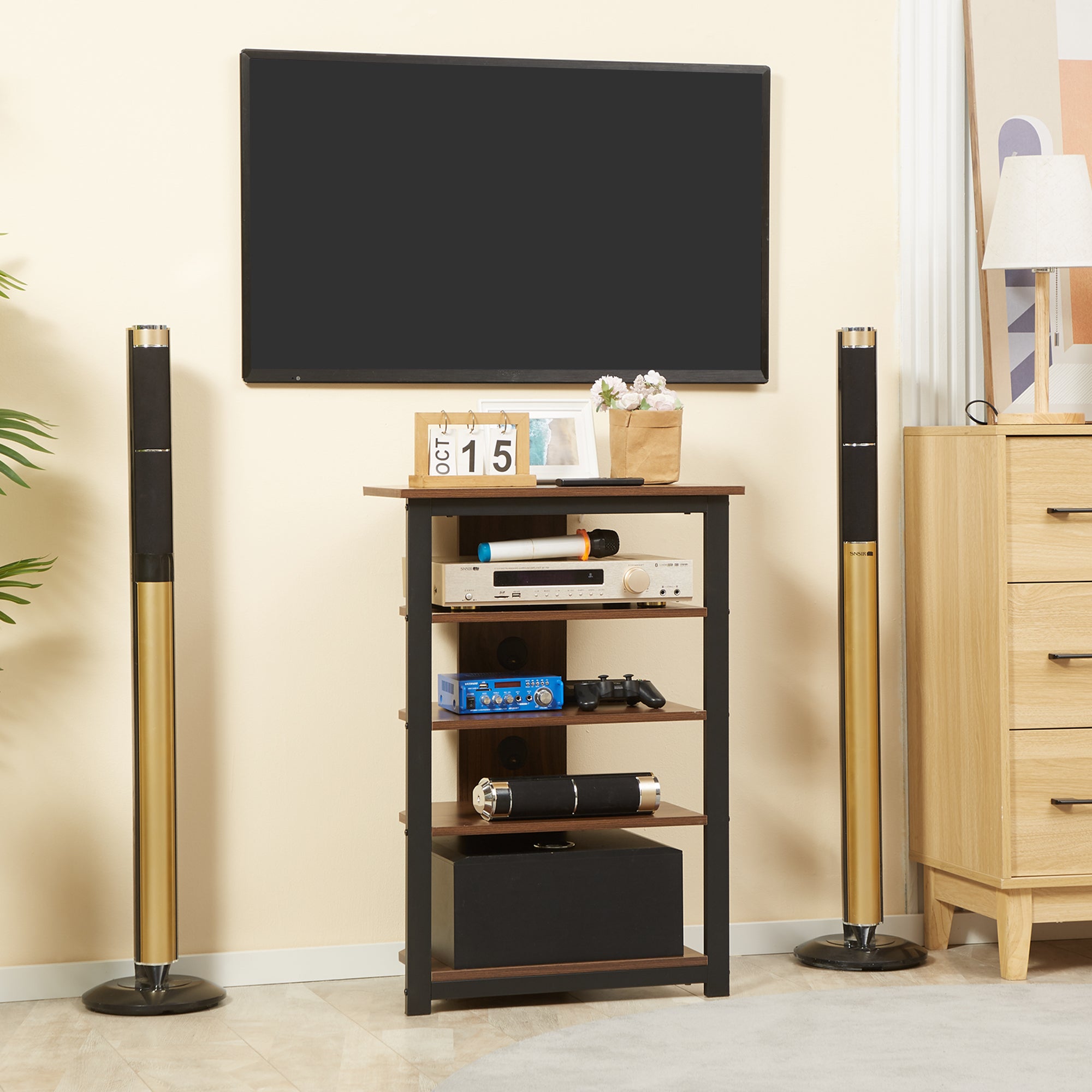 Black Media Stand Rack