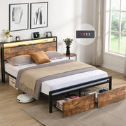 Metal Storage Platform Bed