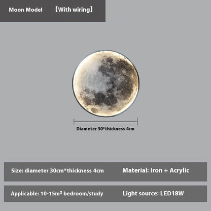 Moon Wall Bedroom Bedside Living Room Background Wall Decorative Lamp