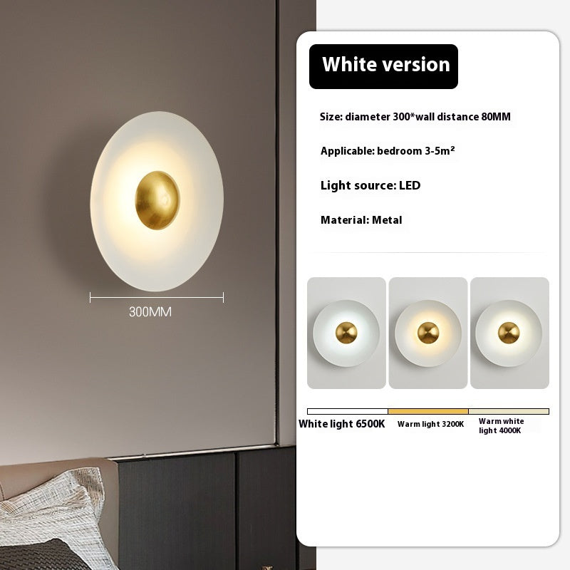 Bedroom Bedside Background Wall Round Led Wall Lamp