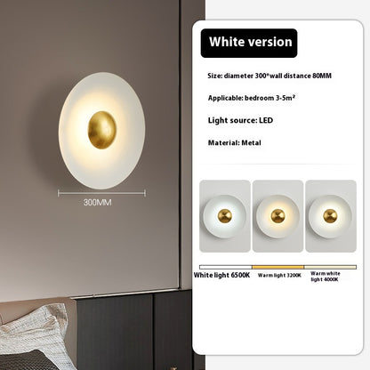 Bedroom Bedside Background Wall Round Led Wall Lamp