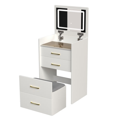 Glass Top Vanity Desk