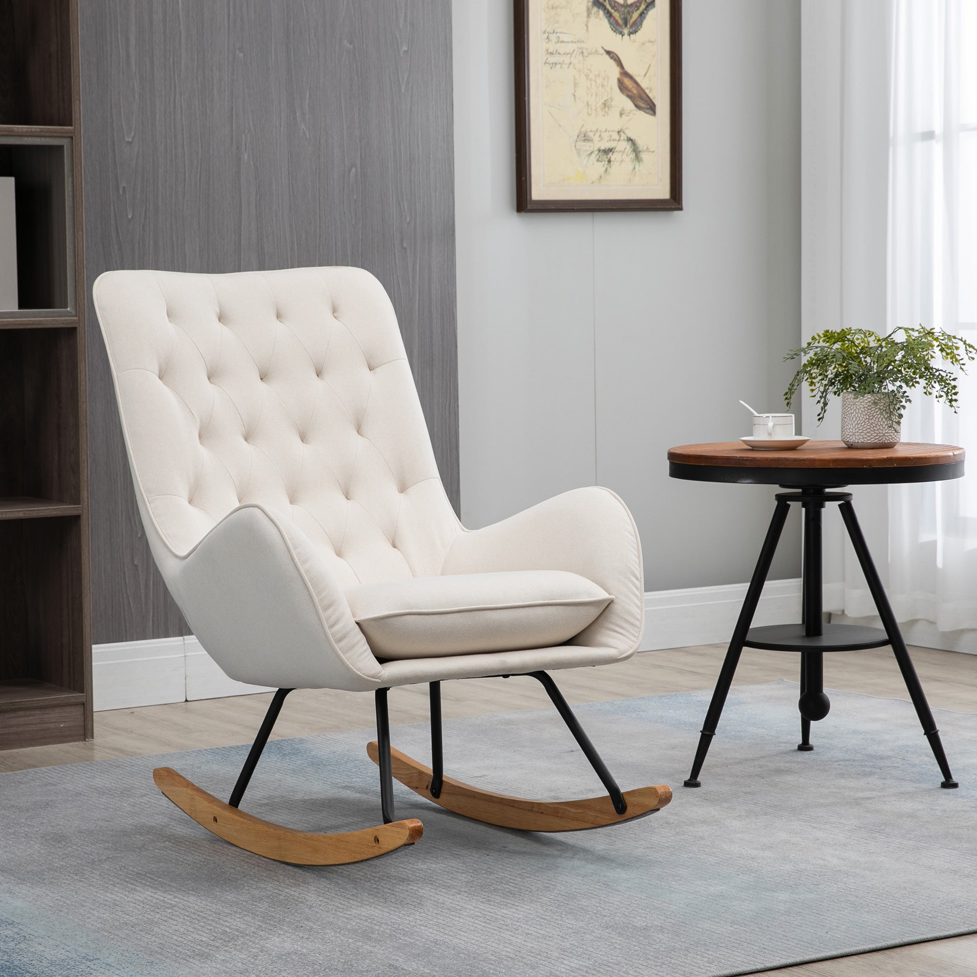 Linen Rocking Armchair