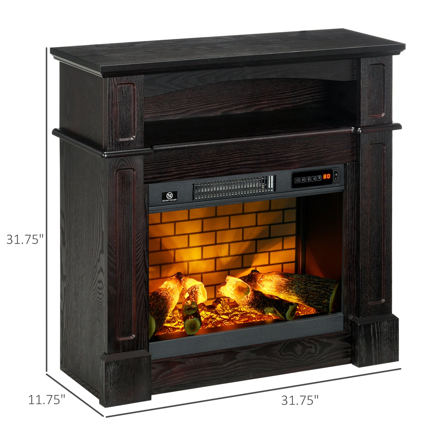 32" Electric Fireplace with Mantel