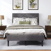 Gray Linen Storage Bed