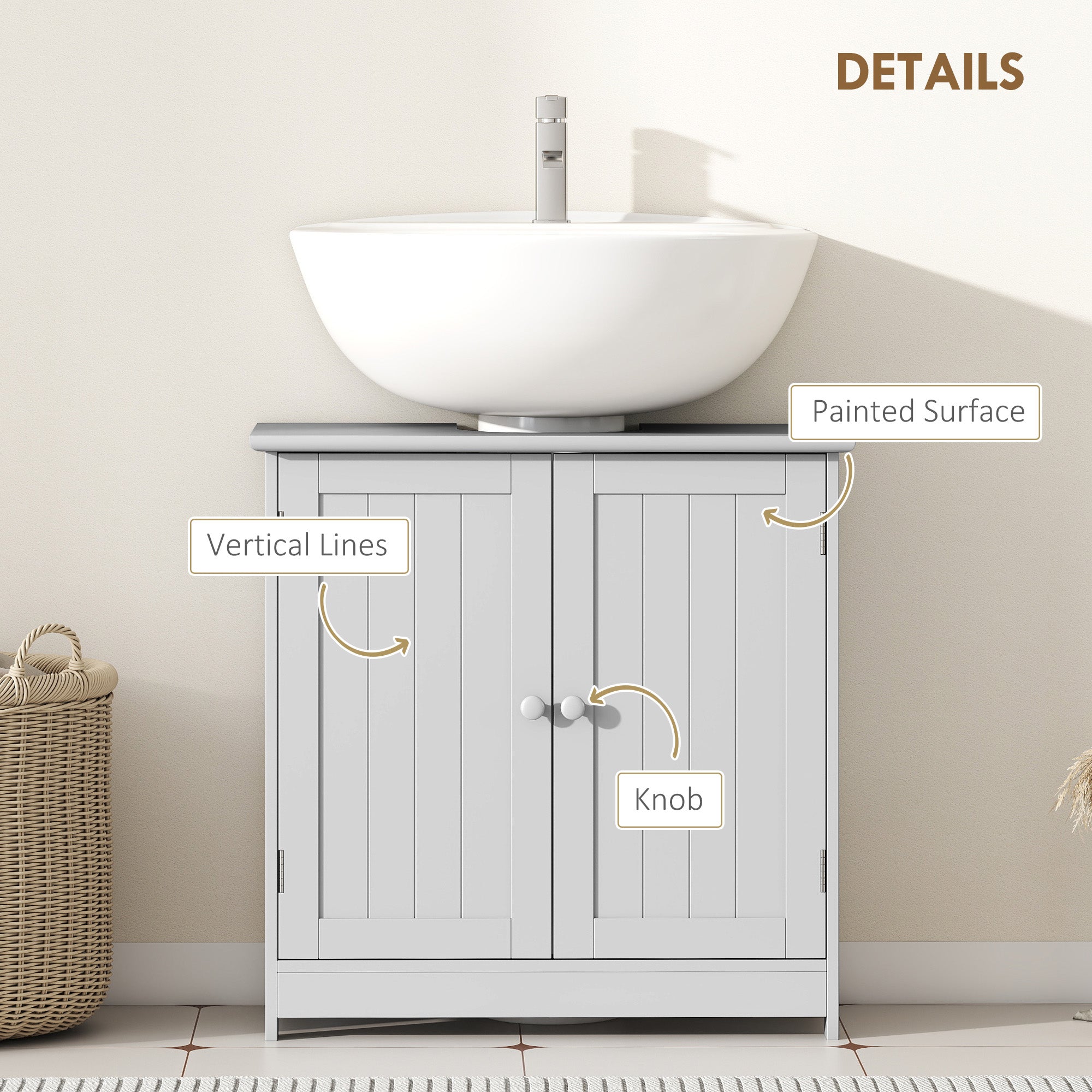Gray Vanity Cabinet Shelf
