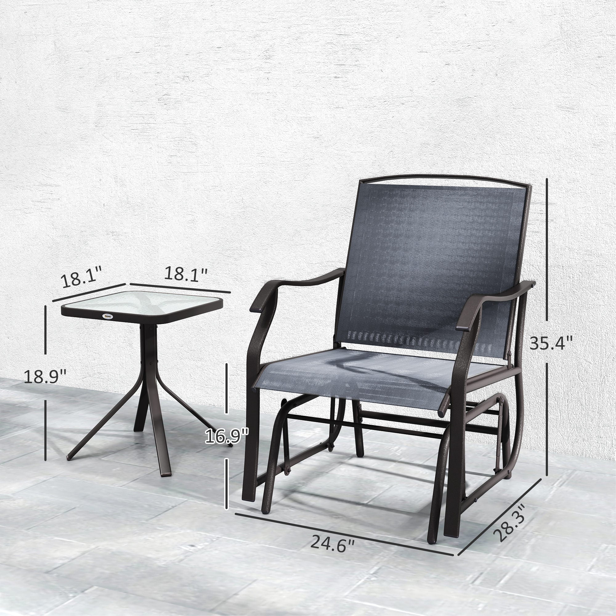 Outdoor Glider Bistro Set