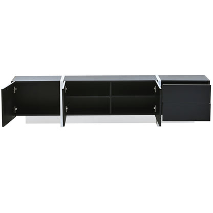 Contemporary White & Black TV Stand, Unique Style Console For TVs
