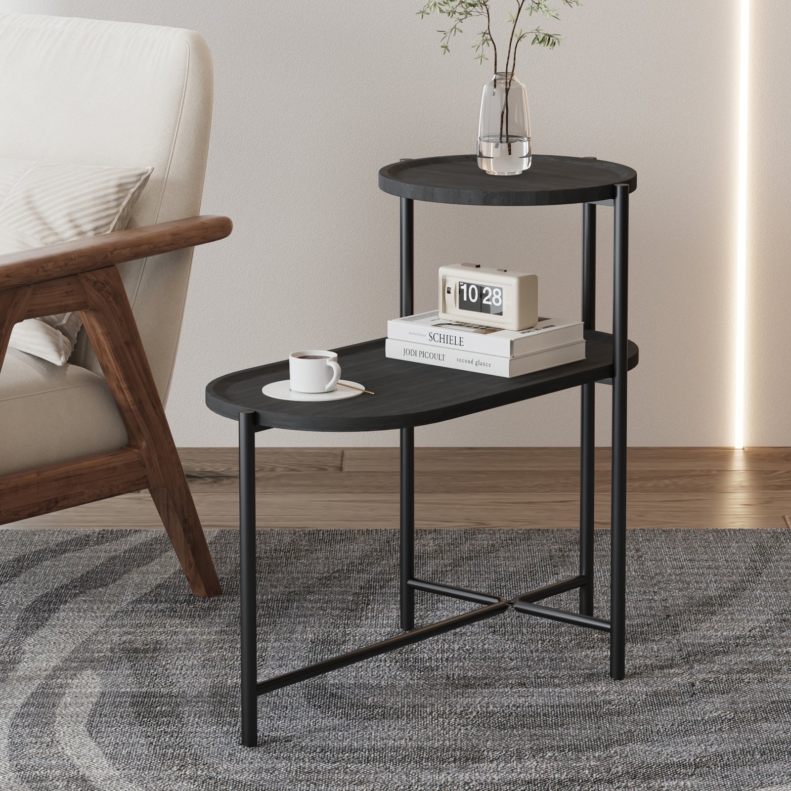 Metal Oval End Table