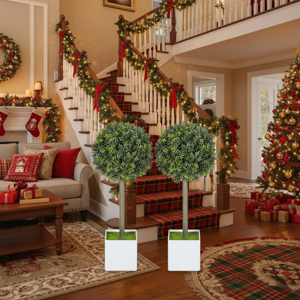 Artificial Boxwood Topiary Set