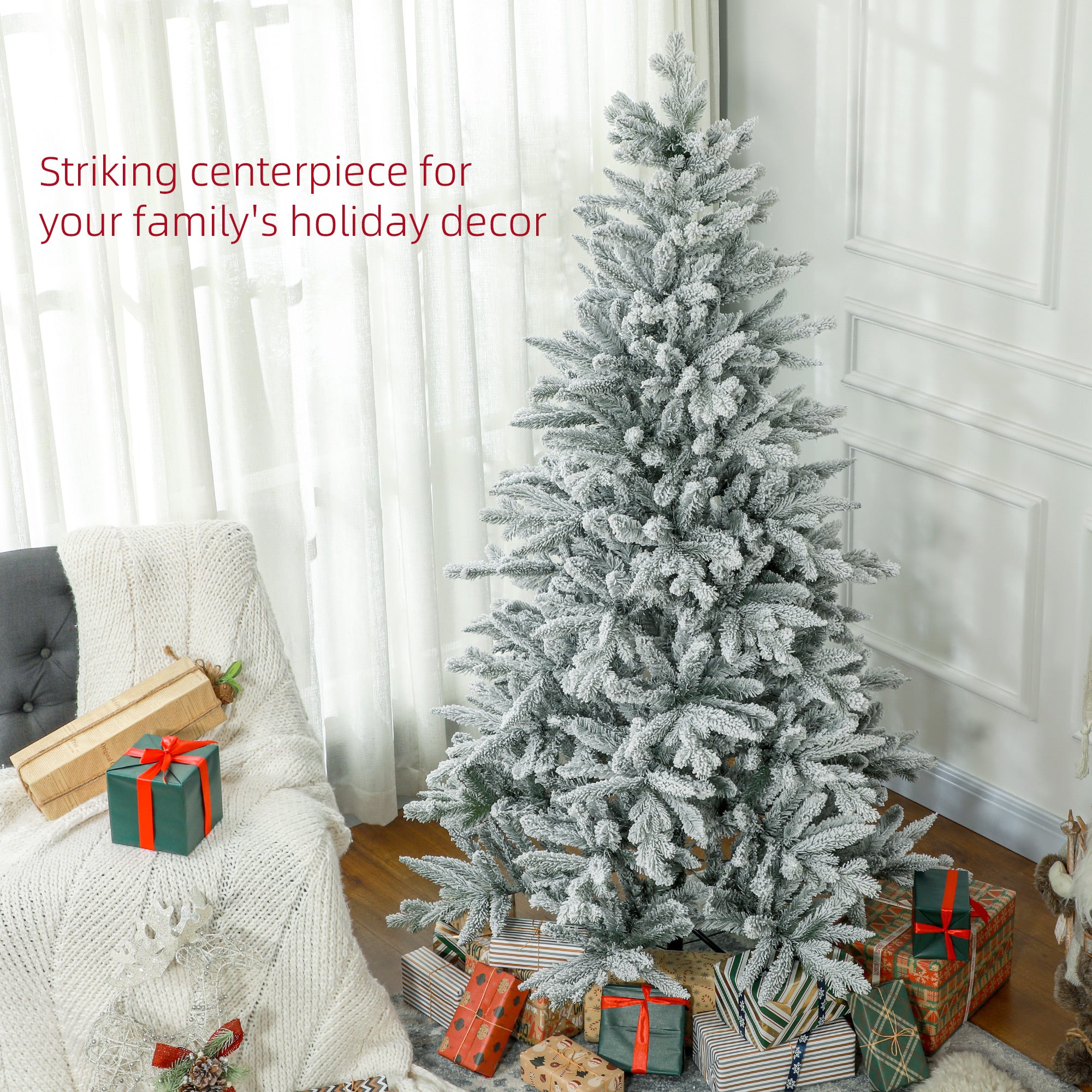 Green Flocked Christmas Tree