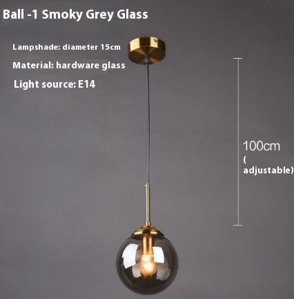Simple Modern Round Glass Ball Chandelier