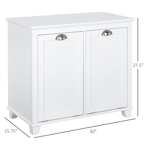 White Tilt-Out Laundry Cabinet Compact MDF