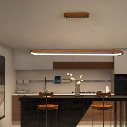 Long Chandelier Log Style Simple Restaurant Bar Office