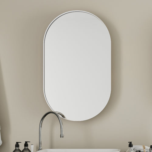 20x34 Inch Oval Recessed Metal Frame Bathroom Wall Cabinet With Mirror And Adjustable Shelves Unavailable Platforms- Temu