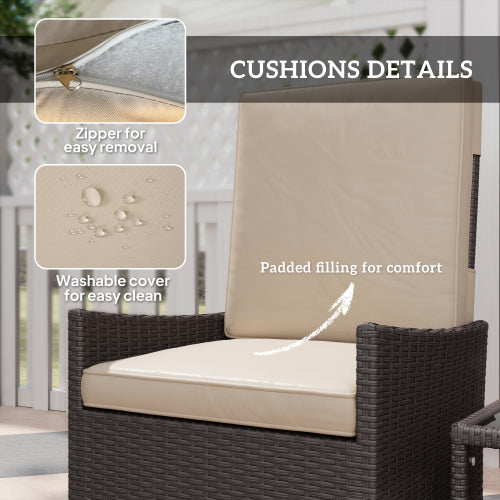 Khaki Rattan Patio Set