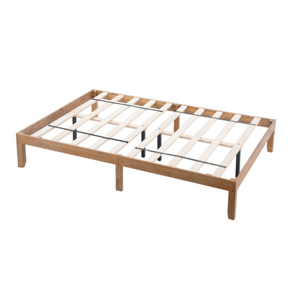 Large Wooden Platform Bed Frame, No Spring Box Required, Solid Wood Batten Support, Easy To Assemble