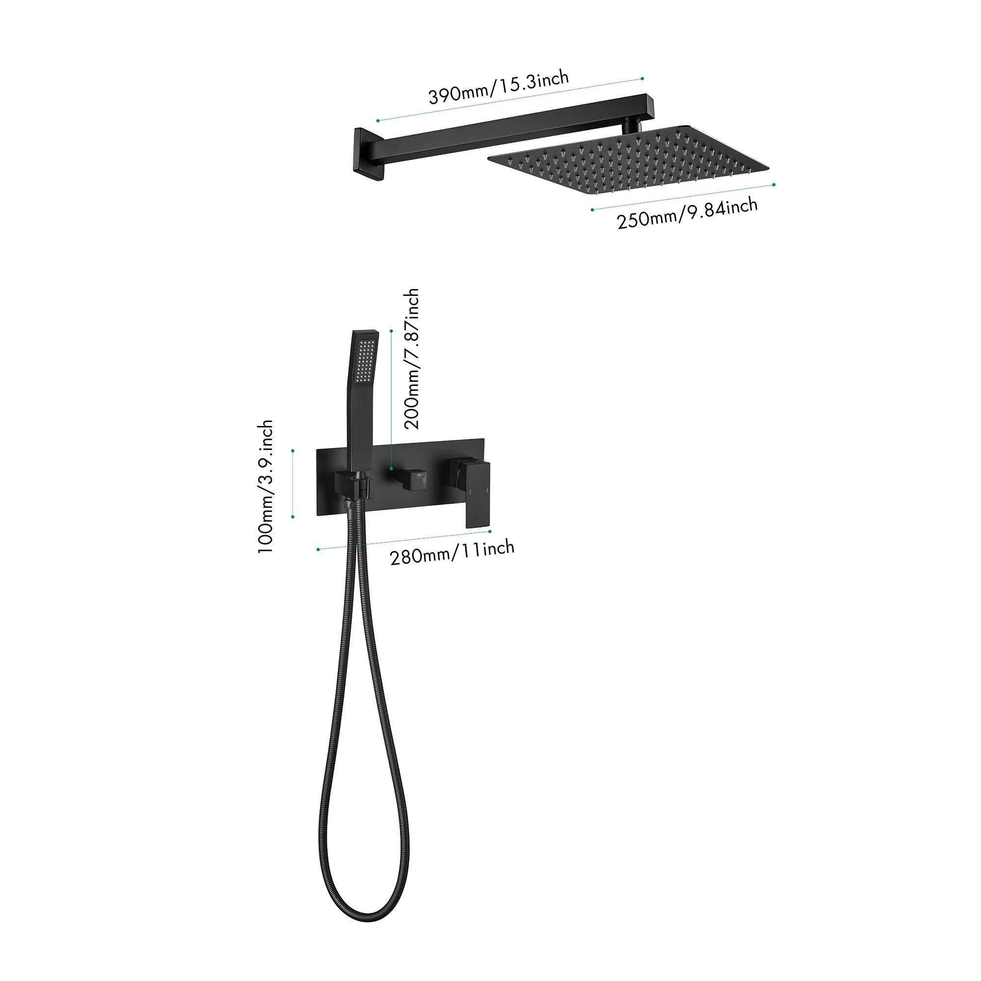 Matte Black Shower System