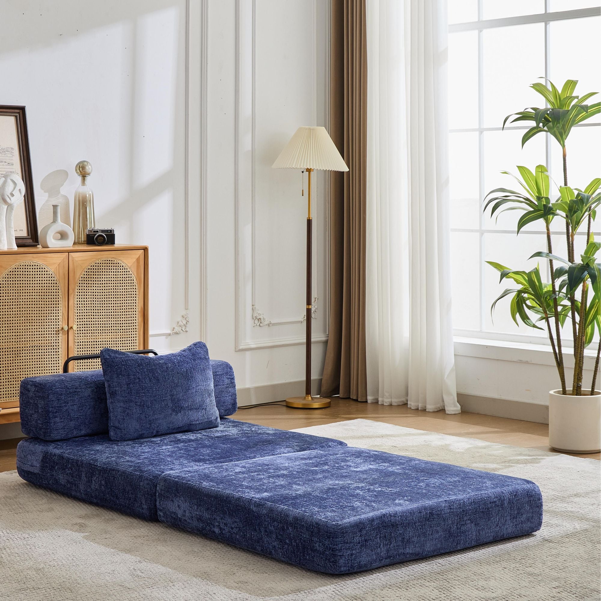 Dark Blue Chenille Sofa